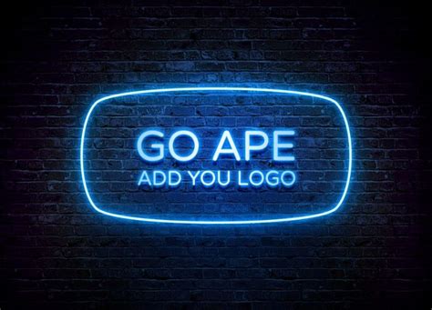 Neon Logo Mockup&nbsp;Psd