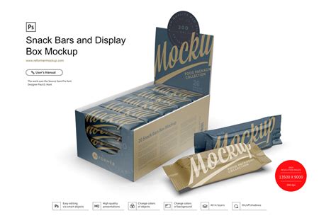 Snack Bars Display Box&nbsp;Mockup