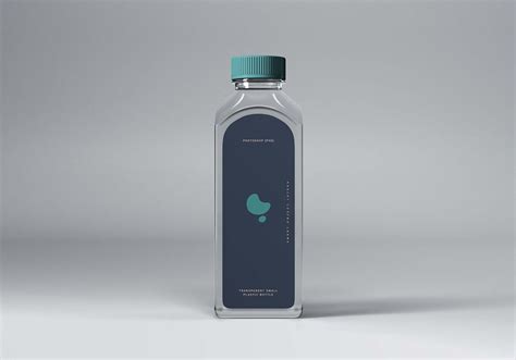 Transparent Plastic Bottle&nbsp;Mockup