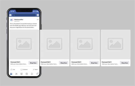 Facebook Mobile Carousel Ad&nbsp;Mockup